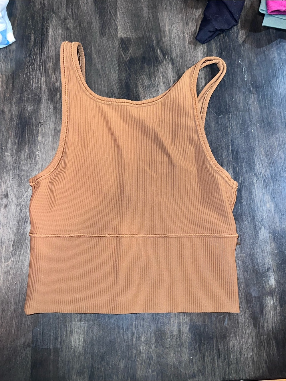 lululemon athletica Ribbed Tank Crop Top in Tan